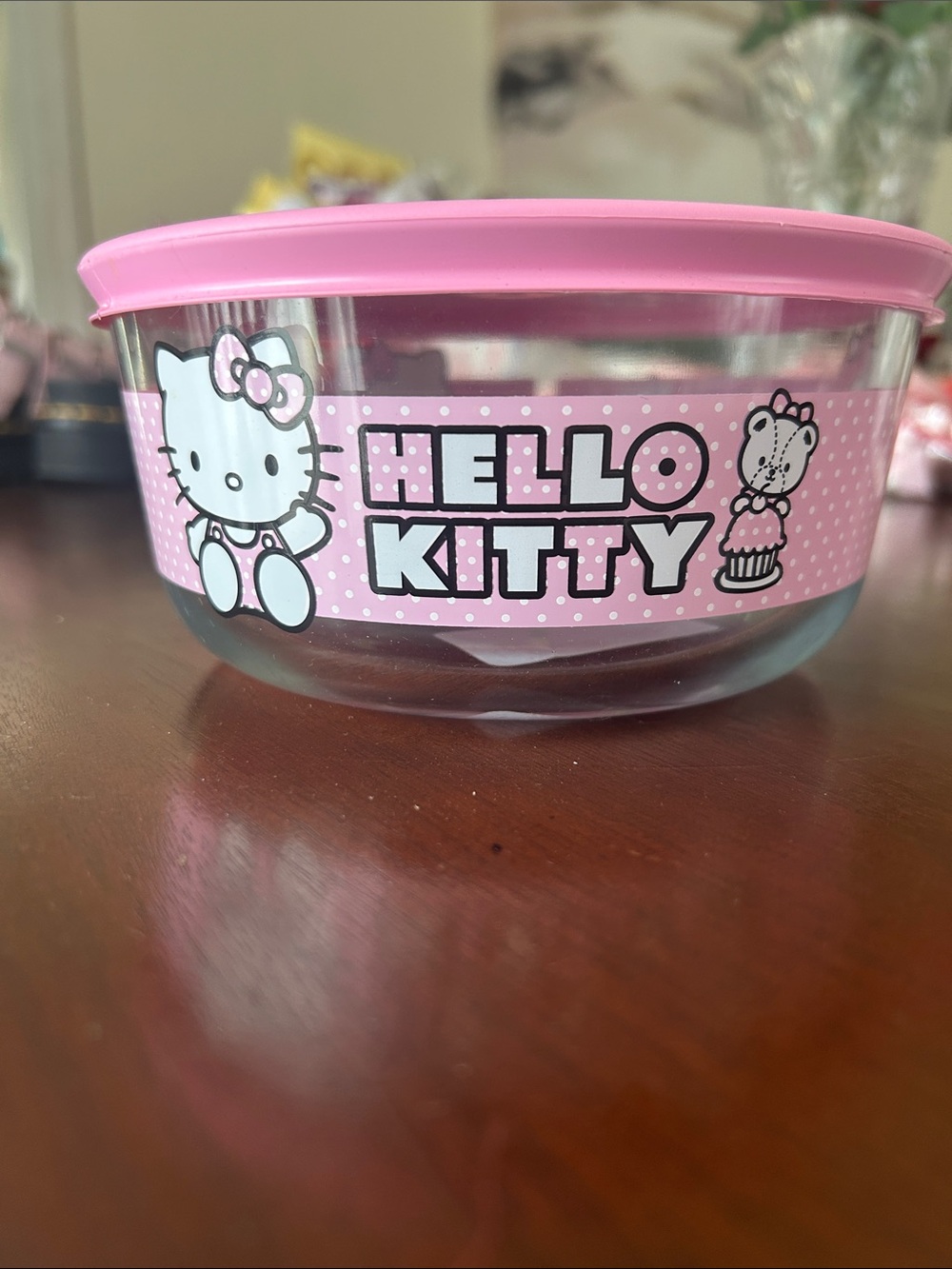 Hello Kitty Pink Pyrex Bowl with Pink Lid